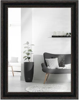 Produktbild von MendeFrames H390 Wandspiegel Shabby-Chic schwarz 60x90 cm