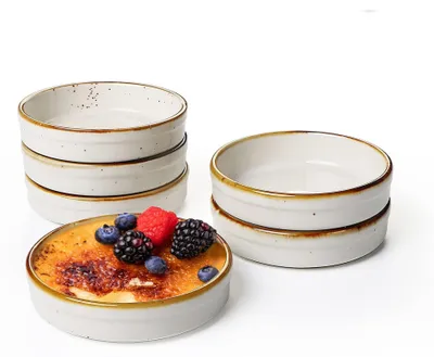6er Set Ramekins, 11,4 cm, ofenfest, cremeweiß