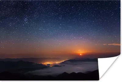 Produktbild von MuchoWow® Poster Der Morgen vertreibt die Nacht 60x40 cm - Schlafzimmerdekoration