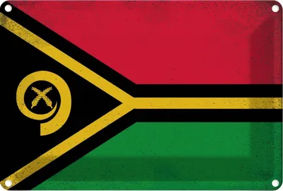Image de vianmo Plaque en tôle 12x18 cm Drapeau Vanuatu Flag of Vanuatu Vintage