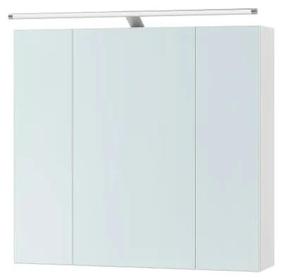 Produktbild von Spiegelschrank mit Beleuchtung und verstellbaren Einlegeböden | Weiß | 60x15x55 cm