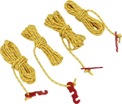Produktbild von 4pcs Outdoor Camping Seil 9,8 Fuß Nylon winddicht reflektierender Streifen Zeltkabel Bindung für Baldachin Gelb