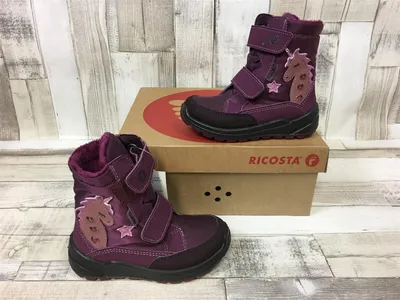 Produktbild von Ricosta Mädchen Schneestiefel weinrot mit Einhorn und Blinklicht 31