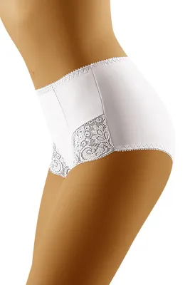Produktbild von Wolbar damen figurformender miederslip mit spitzeneinsatz wb33 , weiß, l