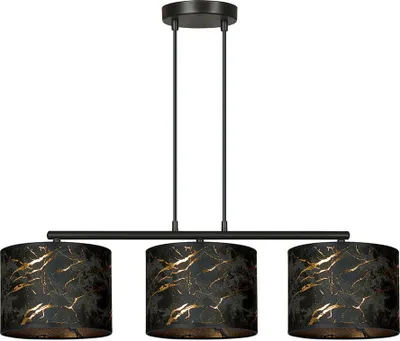 Obrázek produktu pro Lustr BRODDI, černozlatý, 3xE27x15W, látka, rozměry: 100x72x20 cm, IP20, Emibig