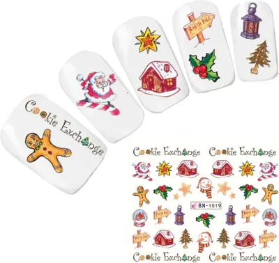 Produktbild von Tattoo Nail Art Nikolaus Weihnachten Schneemann Aufkleber Nagel Sticker