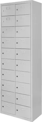 Zdjęcie produktu dla Szafka skrytkowa śniadaniowa BHP metalowa Mega-M J-60/20 20 skrytek szara 60x30x180cm skręcana