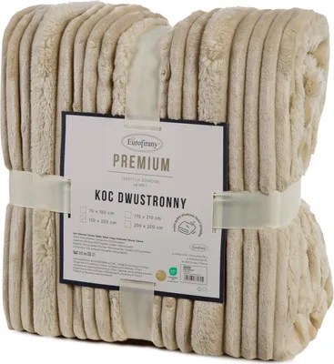 Zdjęcie produktu dla Koc kremowy 200x220 NINA flanelowy miękki ciepły i puszysty efekt 3D