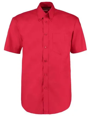 Image de Kustom Kit - Chemise « Premium » pour homme, style Oxford, classique, manches courtes LT3629 (38,5 cm) (rouge)
