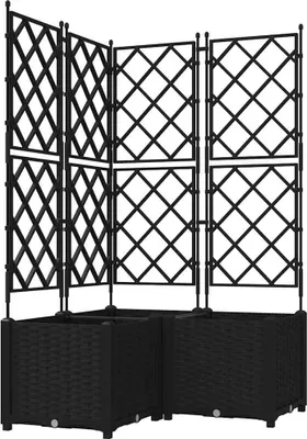 Obrázek produktu pro vidaXL Zahradní květináč, 3 ks, černý, 80 x 80 x 143 cm, plast