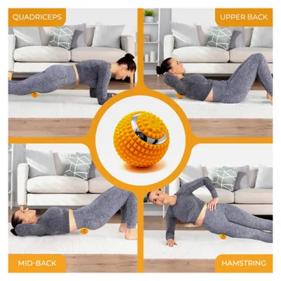 Produktbild von Massageball mit 5 Vibrationsstufen gegen Schmerzen und Muskelverspannungen (Orange)