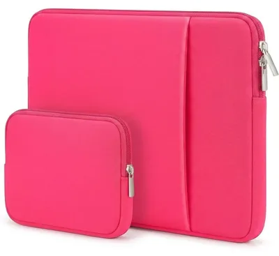 Image de Housse Ordinateur Portable 15 Pouces - Compatible avec MacBook Air Lenovo Dell Acer Asus - Fuchsia