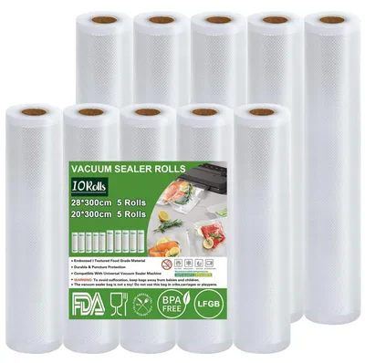 Vakuumierfolie 10 Rollen, 20x300 cm + 28x300 cm, BPA-frei