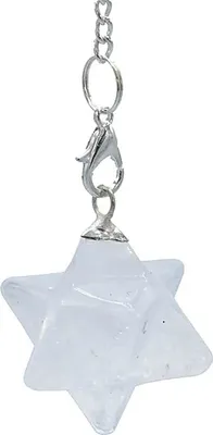 Immagine prodotto di Pendolo Merkaba Chakra in cristallo di rocca a otto punte - 3 cm