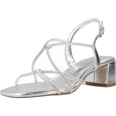Produktbild von Tamaris Damen Sandalette Strass Karree Metallic Optik 1-28236-42, Größe:37 EU, Farbe:Silber