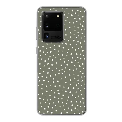 Produktbild von MuchoWow® Handyhülle Schutzhülle Hülle für Samsung Galaxy S20 Ultra Polka dots - Grün - Weiß Silikon Softcase Handy Hülle - Karteninhaber
