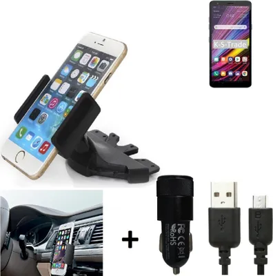 Produktbild von TOP SET K-S-Trade Autohalterung kompatibel mit LG Electronics Neon Plus CD Schlitz Halterung KFZ-Halter Radio Handy Halterung 360° drehbar