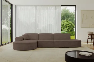 Produktbild von ALTDECOR Ecksofa in L-Form  MARI-L2 - 328x171x79,5 cm  Braun -  Corner Sofa Bett Eckcouch Couch  Wohnlandschaft Cauchsofa