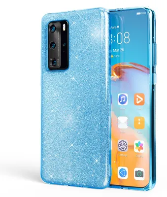 Produktbild von NALIA Glitzer Handyhülle für Huawei P40 Pro, Glitzer Handy Hülle Cover Schutz Tasche Türkis
