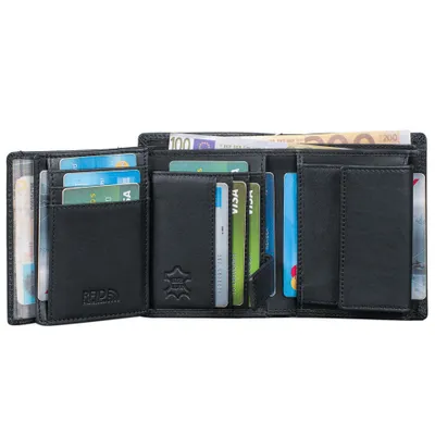 Produktbild von Benthill Herren Geldbörse aus Echt-Leder - Geldbeutel mit RFID-Schutz - Großes Portemonnaie für Herren - Vintage Leder