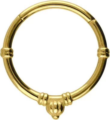 Produktbild von Ohrpiercing, Nasenpiercing, Septum Piercing Chirurgenstahl Segmentring Clicker RETRO-DESIGN Gold Innendurchmesser: 12 mm