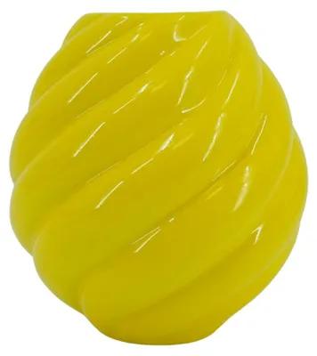 Produktbild von Blumenvasen – Wirbelvase – Keramik – Gelb – 20x20x21,5 cm