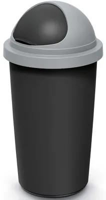 Produktbild von MONZANA® Mülleimer Küche 50L mit Schiebedeckel 100% Recycelter Kunststoff Abfalleimer Büro Papierkorb Biomüll Gelber Sack Silber Grau