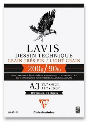 Obrázok produktu pre Clairefontaine 96341C, Umelecký papier, 200 g/m², 10 listy