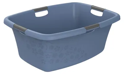 Produktbild von Rotho Wäschekorb 50L Flowers - Wäschesammler groß - Wäsche Korb 65,1 x 48,6 x 26,2 cm - Wäschebox Kunststoff - Aufbewahrungskorb Wäschebehälter