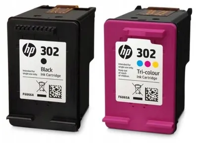 Zdjęcie produktu dla HP Zestaw 2 oryginalnych wkładów atramentowych 302 (czarny i trójkolorowy), Standardowy, Czarny, Cyjan, Purpurowy, Żółty, Tusz na bazie pigmentu, Atrament barwnikowy, 3,5 ml, 4 ml