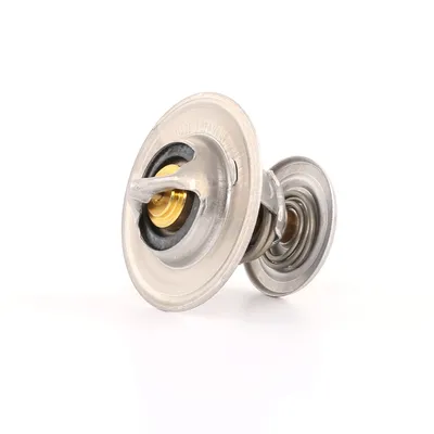 A product shot of a car thermostat on a white background.