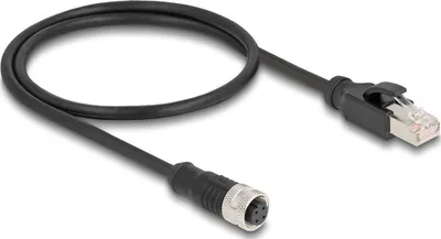 Immagine prodotto di DELOCK M12 Adapterkabel D-kodiert 4 Pin BU zu RJ45,ST 50 cm