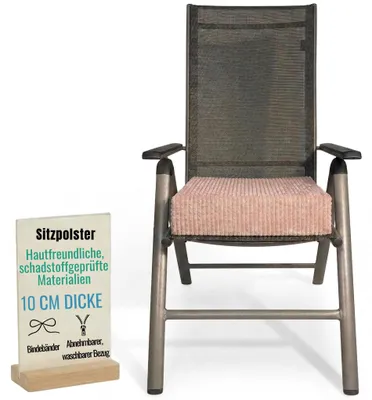 Produktbild von Pillows24 – Sitzkissen 40x40 cm 10 cm Dick aus Cord | Schaum Stuhlkissen waschbar Bezug | für Senioren & Kinder | Sitzkissen Stuhl, Bodenkissen