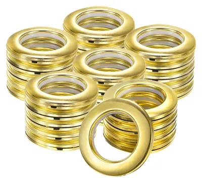 Zdjęcie produktu dla Zestaw 25 kółek do zasłon - Błyszczące złote oczka 40mm