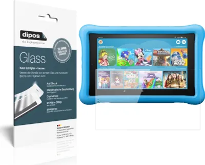 Produktbild von 2x Schutzfolie für Amazon Fire HD 10 Kids (2019) - Anti-Shock 9H Folie dipos Glass Kunststoffglas