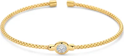 Produktbild von New Bling - 9NB-1559 - Silberarmband mit Zirkoniastein gedreht - 925 Sterlingsilber - Vergoldet
