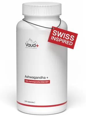 Produktbild von Vaud Ashwagandha Forte - Ashwagandha Kapseln KSM-66 - Ashwagandha Extrakt 300 mg - Starkes Adaptogen gegen Stress, Angst & Anspannung - Unterstützt