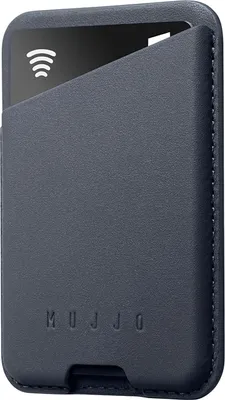 Image de Mujjo Magsafe Cuir Card Portefeuille – Compatible avec iPhones équipés de MagSafe – Fabriqué à partir de cuir de veau danois – Convient aux iPhones de 6,1 pouces et plus grands - Gris