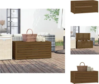 Obrázek produktu pro vidaXL Zahradní truhlík medově hnědý 101x50,5x46,5 cm z masivního borovicového dřeva - Zahradní truhlíky