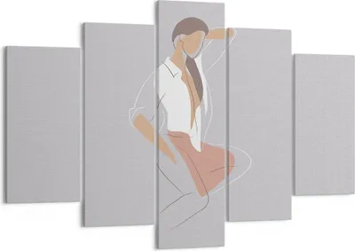 Produktbild von Bild auf Leinwand - Leinwandbild - 5 Teile - Frau Grafik Modern - 150x100cm - Wand Bild - Wanddeko - Wandbilder - Leinwanddruck - Bilder - Wanddekoration - Leinwand bilder - Wandbild - EA150x100-4266