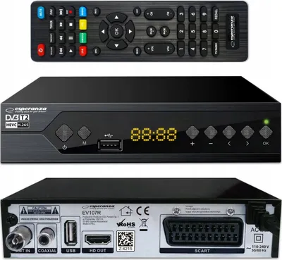 Zdjęcie produktu dla Dekoder telewizyjny Esperanza EV107R Cable czarny
