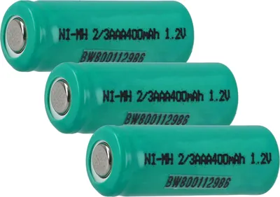 Produktbild von vhbw 3x Akku-Rohzellen Ersatz für 2/3AAA für Akkus - 400 mAh, 1,2 V, NiMH