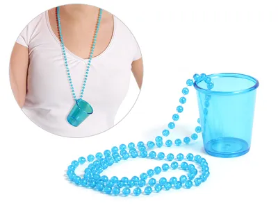 Produktbild von Schnapsglas mit Kette zum umhängen: blau Variante wählen: blau