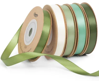 Produktbild von Satinschleife, Grün, 10 mm x 45,7 m - Geschenk- und Dekorationsband