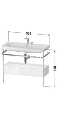 Produktbild von Waschtischunterbau HAPPY D.2 PLUS 975x490mm m Metallkon e HL ta supermatt ein Hahnloch taupe supermatt