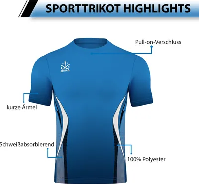 Produktbild von OMKA Trikot Teamsport Teamwear Fussballtrikot Shirt Jersey , Größe:XL, Farbe:Blau