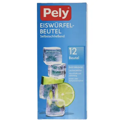 Immagine prodotto di Sacchetto per cubetti di ghiaccio Pely a chiusura automatica Easy Release 12 pezzi