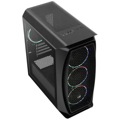 Produktbild von Aerocool Aero One Mini Eclipse, Mini Tower, PC, Schwarz, micro ATX, Mini-ITX, Acrylnitril-Butadien-Styrol (ABS), SPCC, Blau, Grün, Rot