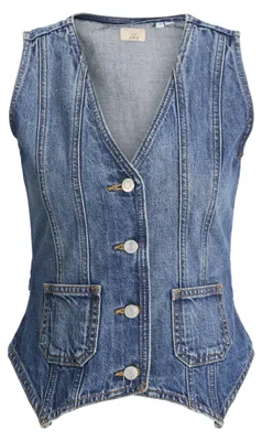 Imagen del producto de JACK & JONES, chaleco vaquero para mujer, modelo Jxfaiza, referencia R283, color azul denim medio, talla S (UE)