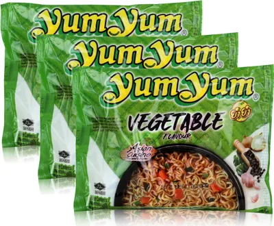 Produktbild von Yum Yum Instant Nudeln Gemüse 60g - VEGETABLE - Fertiggericht (3er Pack)